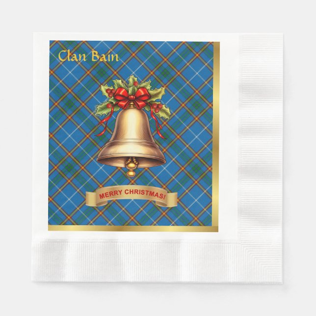 Bain Personalized Tartan Christmas Napkins (Front)