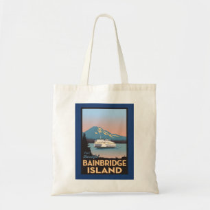 Bainbridge Island Retro-styled Poster Art Tote Bag