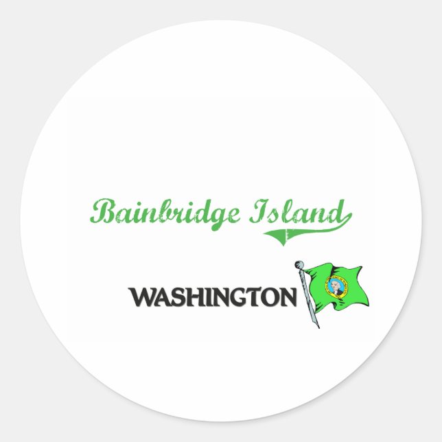 Bainbridge Island Washington City Classic Classic Round Sticker (Front)