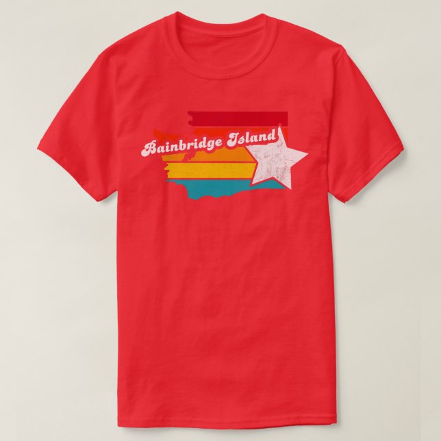 Bainbridge Island Washington Vintage Distressed So T-Shirt (Design Front)