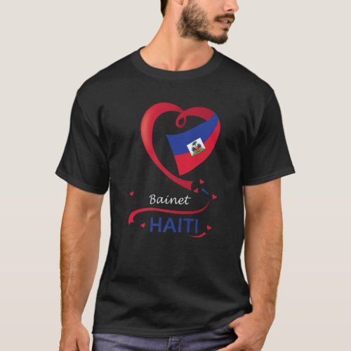 Bainet Haiti Flag Art Heart Coat Of Arm Independen T_Shirt