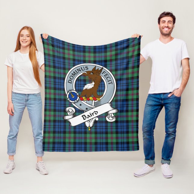 Baird Ancient Clan Badge Tartan Plaid Fleece Blanket (In Situ)