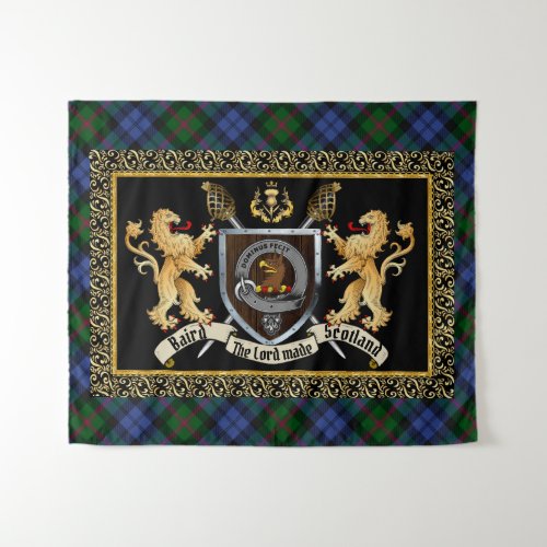 Baird Clan Badge  Motto wLions  Tapestry