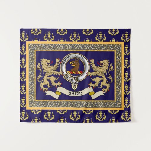 Baird Clan Badge Personalized Blue Tapestry