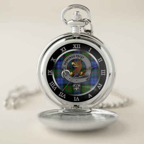 Baird Clan Badge  Tartan Silver Pocket Watch