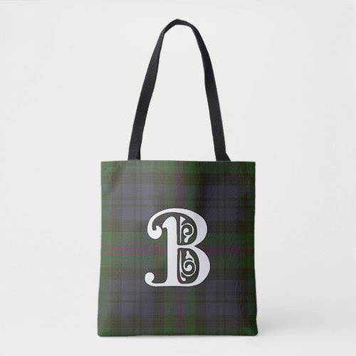 Baird Clan Tartan Monogram Tote Bag