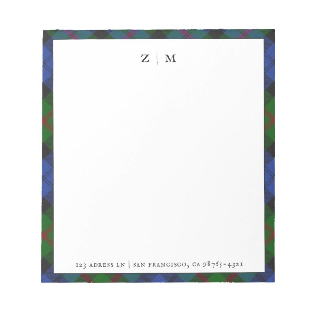 Baird Clan Tartan Plaid Pattern Notepad (Front)