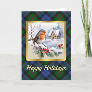 Baird Crest & Tartan w/Robin Personalized  Card