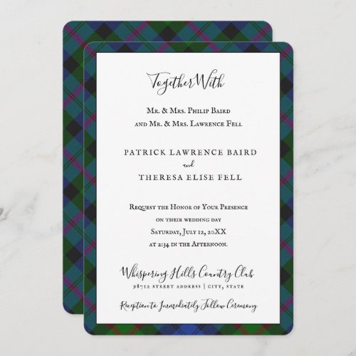 Baird Dress Clan Tartan Scottish Plaid Invitation