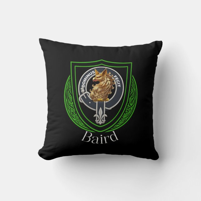 Baird Scottish Clan Crest Throw Pillow (Front)