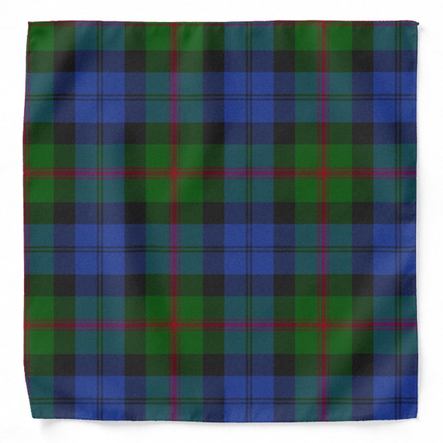 Baird Scottish Clan Tartan Plaid Pattern Bandana (Front)