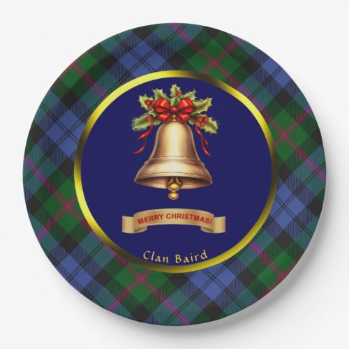 Baird Tartan Personalized Christmas Paper Plates