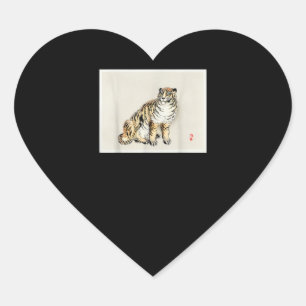 Bairei Gakan Meija Era Japanese Art Tiger Heart Sticker