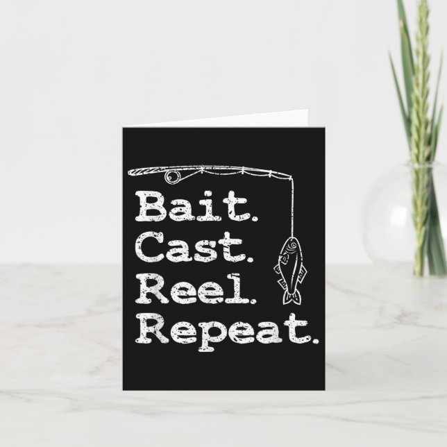 Bait Cast Reel Repeat Fishing  Card (Front)