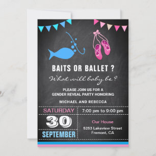 Baits or Ballet Gender Reveal Party Invitation