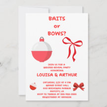 Baits or Bows Gender Reveal Invitation