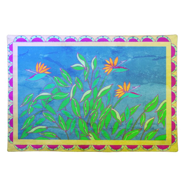Baja Bird of Paradise Vintage Placemat (Front)