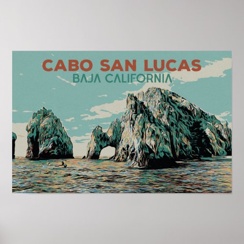 Baja California Cabo San Lucas Mexico Postcard Poster