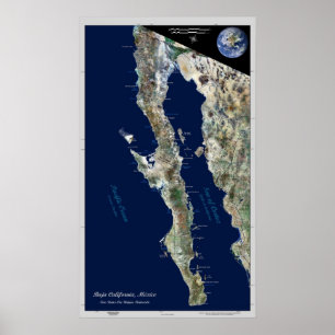 Baja California, Mexico: satellite poster