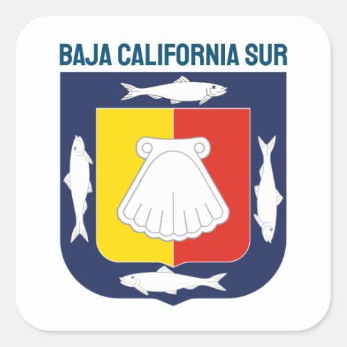 Baja California Sur coat of arms Square Sticker