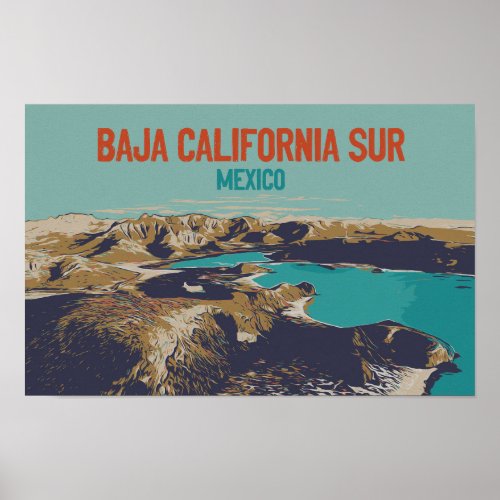 Baja California Sur lanscape Mexico Postcard Poster