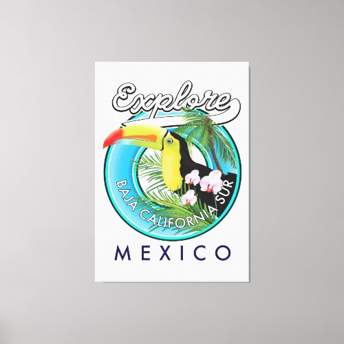 Baja California Sur Mexico retro logo Canvas Print