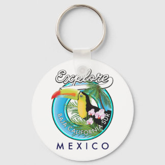 Baja California Sur Mexico retro logo Keychain