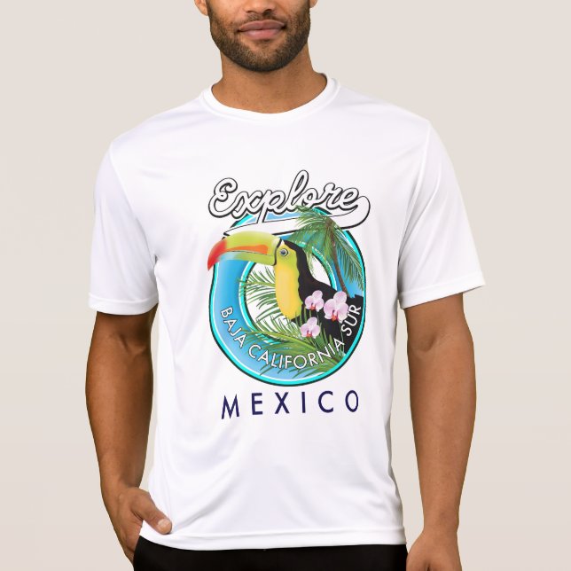 Baja California Sur Mexico retro logo T-Shirt (Front)