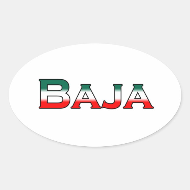 Baja Mexico (text logo) Oval Sticker (Front)