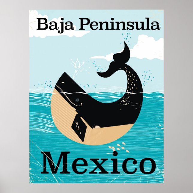 baja peninsula Mexico travel poster (Front)