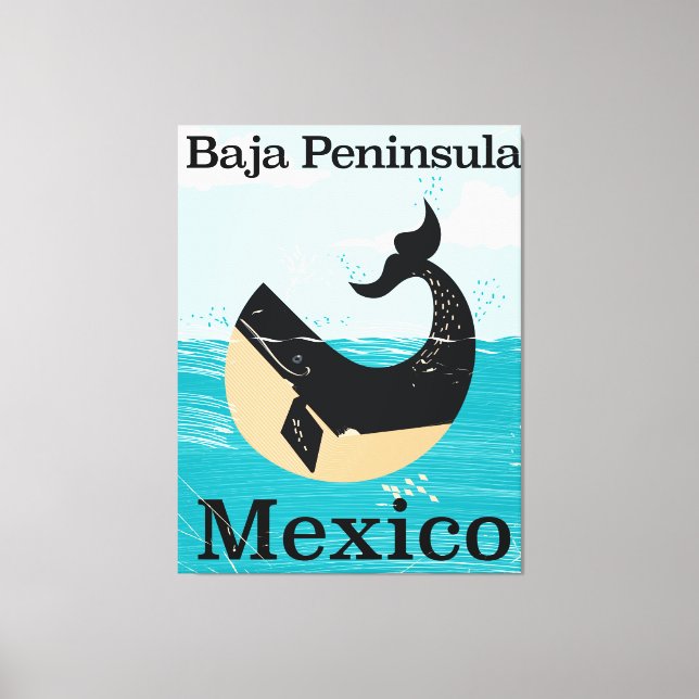 baja peninsula Mexico travel poster Canvas Print (Front)