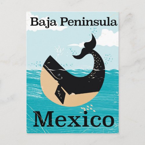 baja peninsula Mexico travel poster Postcard