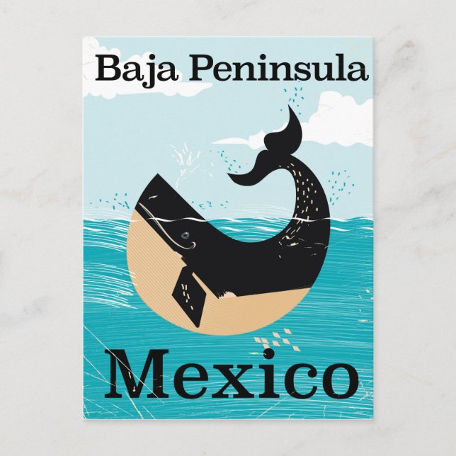 baja peninsula Mexico travel poster Postcard (Front)