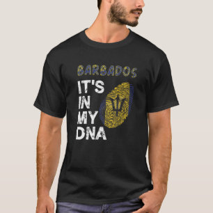 Bajan Roots It's In My Dna Fingerprint Flag Barbad T-Shirt