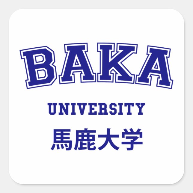 BAKA UNIVERSITY SQUARE STICKER (Front)