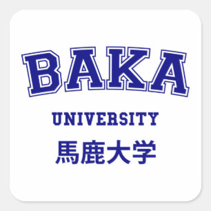 BAKA UNIVERSITY SQUARE STICKER