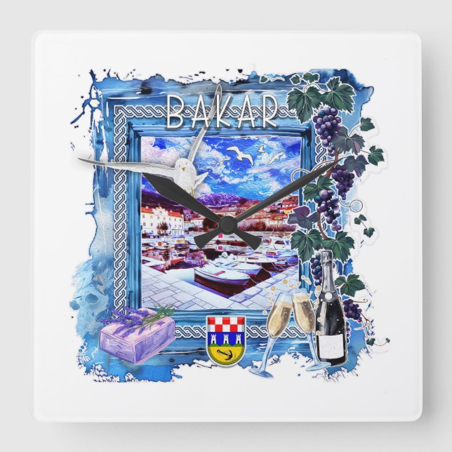 Bakar Square Wall Clock (Front)