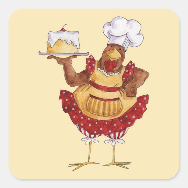 Bake a Cake Square Sticker (Front)