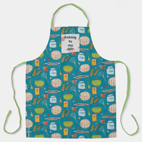 Bake a pie fabric pattern with customizable patch  apron