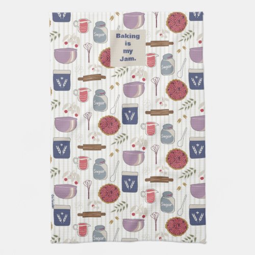 Bake a pie fabric pattern with customizable patch  kitchen towel