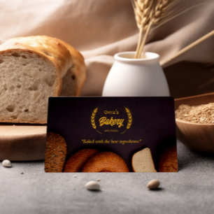 Bake Bakery Business   Elegant Golden Wheat  Card
