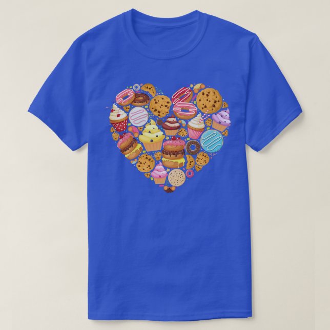 Bake Baking Cupcake Donut Cake Pie Cookie Heart  T-Shirt (Design Front)