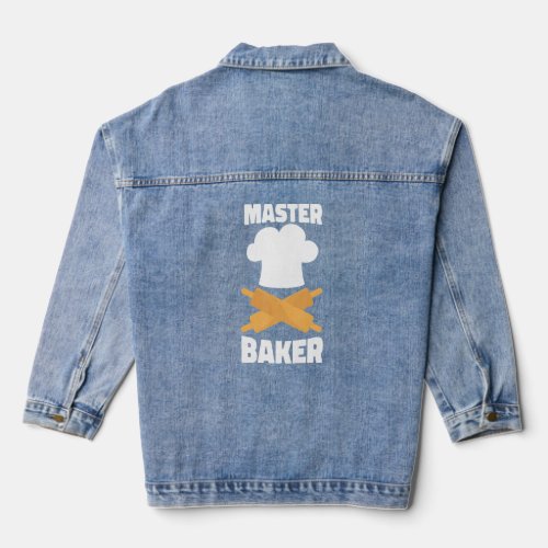 Bake Baking Rolling Pin Master Baker  Denim Jacket