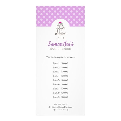 Bake Goods Bakery Rack Card