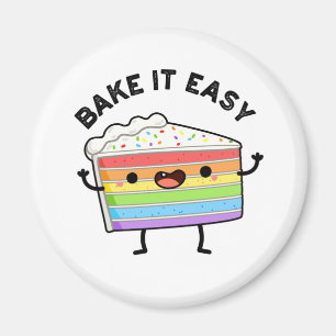 Bake It Easy Funny Cake Pun Magnet