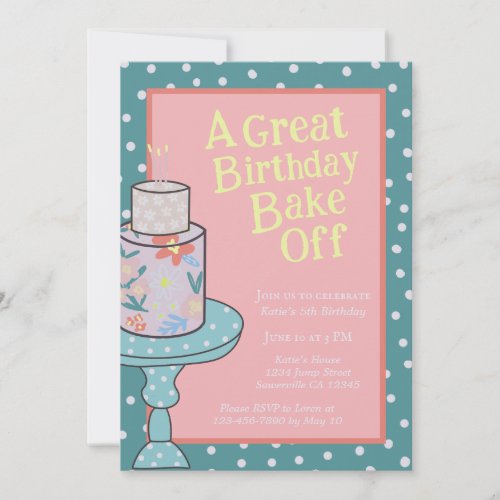 Bake Off Birthday Cake Decorating Invitation