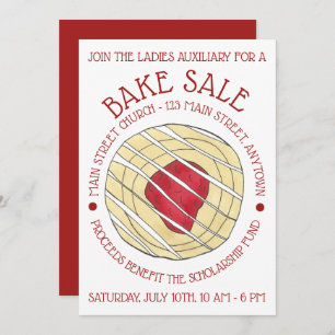Bake Sale Breakfast Brunch Cherry Danish Pastry Invitation