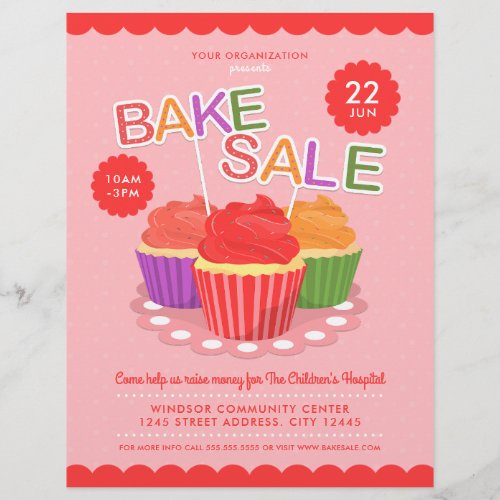 Bake Sale Charity Fundraiser Event Flyer