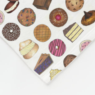Bake Sale Cookie Cake Pie Donut Brownie Foodie Fleece Blanket