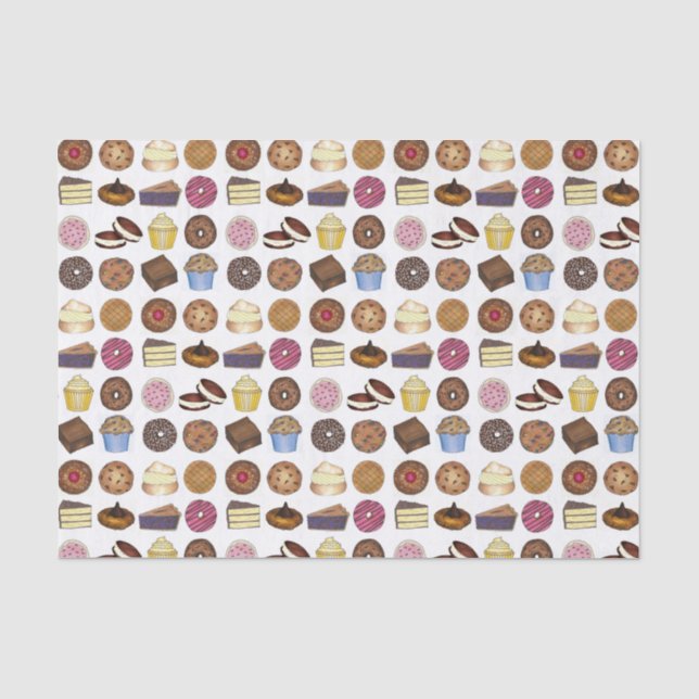 Bake Sale Cookie Cake Pie Donut Brownie Muffin Tissue Paper (Front)